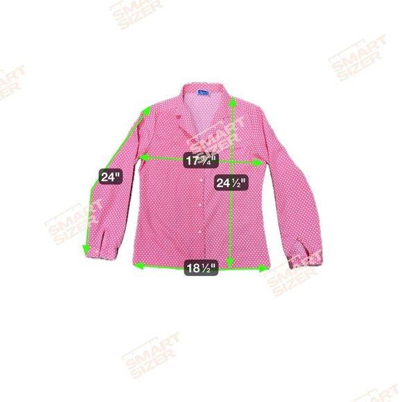 Vintage Ship n Shore Pink Polka Dot Long Sleeve Button-Up Shirt Blouse Womens XS - Picture 4 of 4